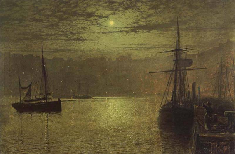 Atkinson Grimshaw Lights in the Harbour